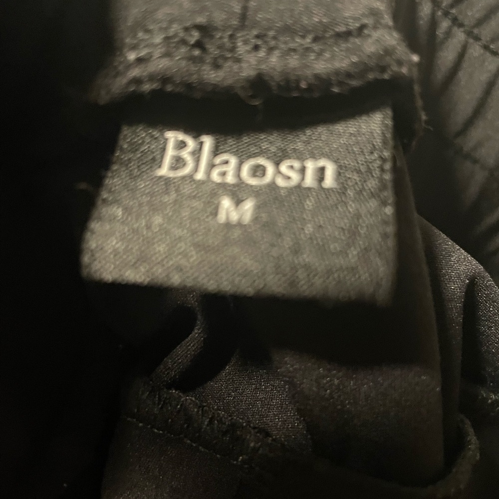 Blaosn Black Joggers Size Medium Zip Pockets Gym Yoga Athletic Stretch EUC - Picture 3 of 10